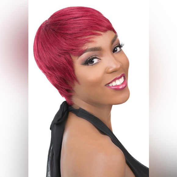 New wig 100% Human Hair Wig HH BELLE AMI 99J-burgundy/ Red Color, Short Cut. - Picture 1 of 4